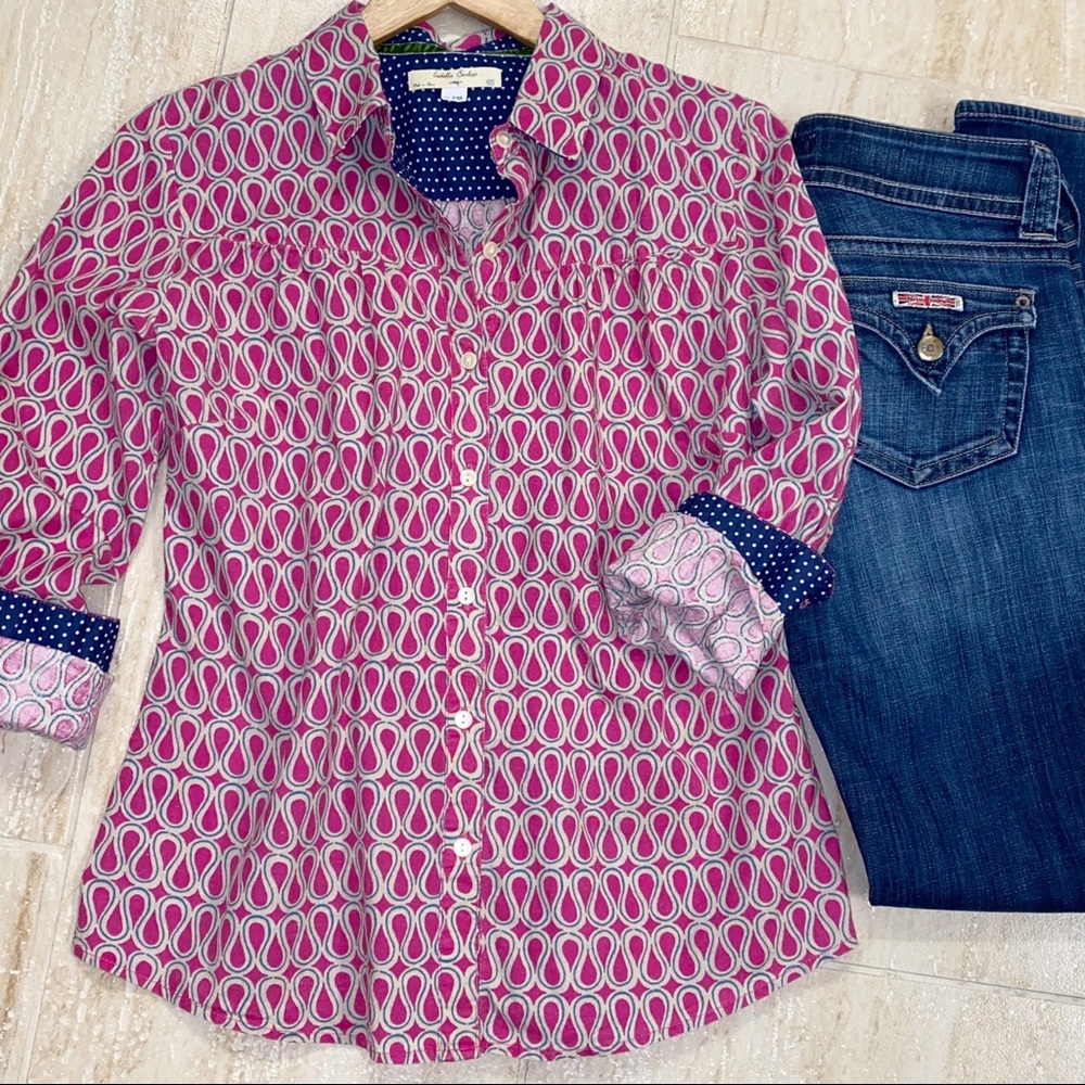 Anthro Isabella Sinclair Pink Button Down Top MP